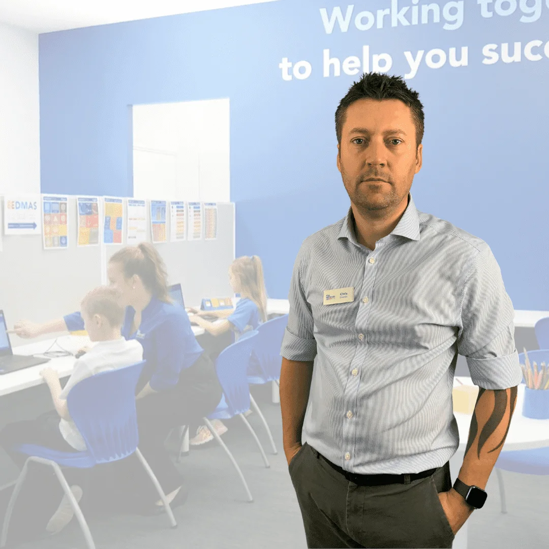 Chris Baptist in the Kip McGrath Darlington learning centre